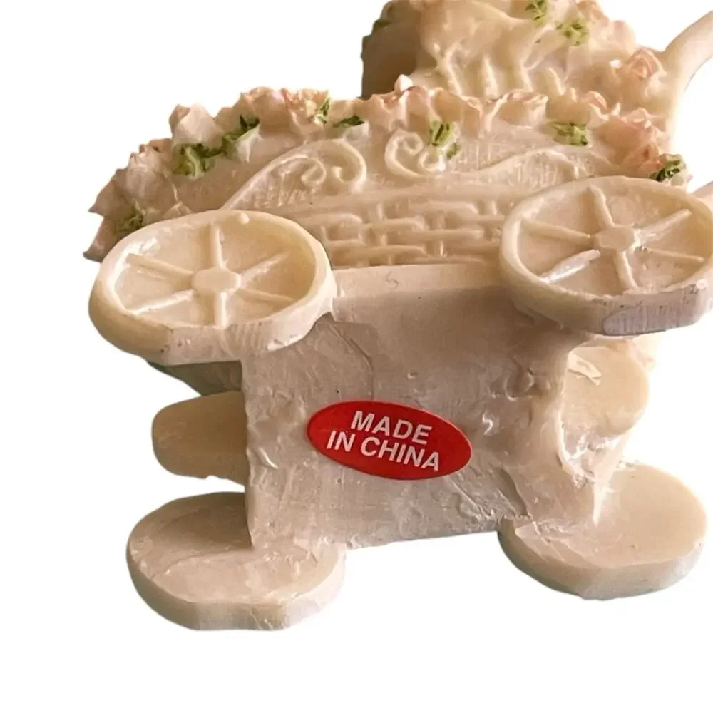 Baby Shower Cake Topper/ Centerpiece/ Porcelain Baby Carriage Display, Set of 12